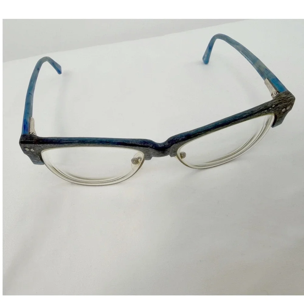 Rickey Smiley Eyewear RS 205 Blue Textured Cat Eye Optical Frames Chic 103-119